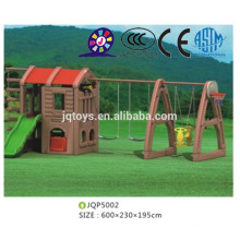 2016 Kid cheap plastic outdoor playhouse with swing sets